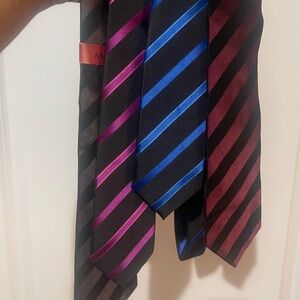 Set of 4 Alfani Men's Striped Ties - Brown, Pink, Blue, Red striped